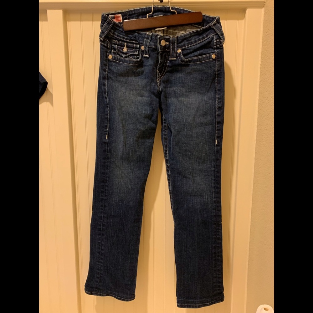 Thick navy blue jeans